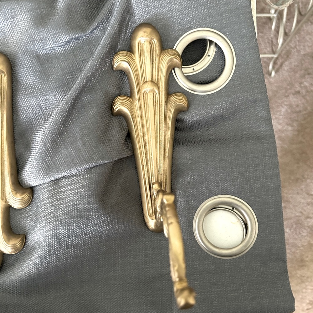 Pair of brass hooks heavy